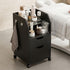 TTGIEET Pedicure Cart with Glass Shelf, 2 Drawers & Casters for Nail Tech