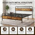 TTGIEET California King Metal Bed Frame w/Wooden Headboard, Footboard, Heavy Duty Steel Slats, Farmhouse Platform Bed Frame w/12" Under Bed Storage, No Box Spring Needed（Rustic Brown）