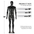 Full-Body Male Mannequin Matte Golden, 6 FT Plastic Man Manequins Stand with Metal Base, Adjustable Head, Flexible Limbs and Detachable Design, Perfect for Clothing Stores