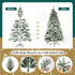 TTGIEET 7.5FT Pre-Lit Flocked Hinged Christmas Tree with 350 Warm Lights