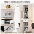 TTGIEET Salon Stations for Hair Stylist, Barber Station w/Glass Shelf & Golden Handles, Hair Salon Station Beauty Salon Spa Equipment w/6 Hair Dryer Holders, 2 Storage Cabinet & Drawers