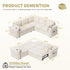 TTGIEET 5-Seater L-Shaped Reversible Sectional Sleeper Sofa, Pull-Out Sofa Bed with Storage & Cup Holders & Adjustable Backrest, Corduroy Couch for Living Room