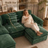TTGIEET U-Shaped Sectional Sofa, 3-Seat Cloud Couch with 2 Reversible Ottomans, Oversized Chenille Sofa for Living Room