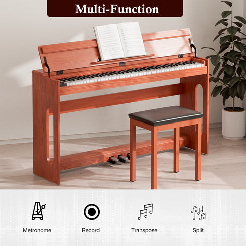 TTGIEET 88 Key Digital Piano Keyboard, Full Size Electric Piano with Piano Stand, Headphone Jack, 3 Pedal, Electronic Piano for Beginner