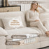 TTGIEET Chenille Cloud Couch U-Shaped, 3-Seat Sofa with Two Movable Ottomans, Oversized Sectional Couch for Living Room