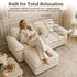 TTGIEET Loveseat with Chaise Ottoman, L-Shaped Chenille Cloud Couch for Living Room