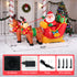 TTGIEET 6ft x 3.6ft Lighted Inflatable Santa and Reindeer | Outdoor Christmas Yard Decoration with Built-in Fan