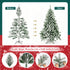 TTGIEET 6FT Pre-Lit Flocked Hinged Christmas Tree with 250 Warm Lights