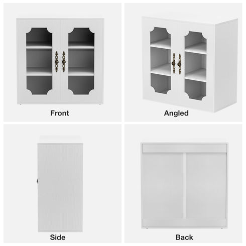 TTGIEET Sideboard Buffet Cabinet with Storage, Kitchen Storage Cabinet with 2-Doors,White,for Living Room,Dining Room,Entryway
