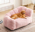 TTGIEET Dog Sofa Couch Bed for Medium, Large Dogs, 51" Pet Sofa with Faux Fur Fabric, Comfortable Pet Couch with Backrest and Armrests