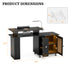 TTGIEET Manicure Table w/LED Light & Lamp, Nail Desk Nail Tech Table w/Dust Collector & Charging Station, Nail Station w/Acrylic Display Rack, Drawers & Glass Door Cabinet