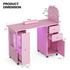 TTGIEET Nail Desk for Nail Tech with Lockable Wheels, Rolling Manicure Table w/LED Light Display Cabinet , Storage Drawers, Dust Collector, Wrist Rest for Beauty Salon, Spa & Home