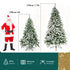 TTGIEET 7.5FT Pre-Lit Flocked Hinged Christmas Tree with 350 Warm Lights