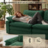 TTGIEET Chenille Cloud Couch L-Shaped, 3-Seat Sofa with Movable Ottoman, Oversized Sectional Couch for Living Room