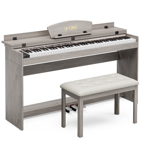 TTGIEET 88-Key Upright Digital Piano with Bench, Full-Size Electric Keyboard with Stand and 3 Pedals, Headphone Jack