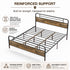 TTGIEET California King Metal Bed Frame w/Wooden Headboard, Footboard, Heavy Duty Steel Slats, Farmhouse Platform Bed Frame w/12" Under Bed Storage, No Box Spring Needed（Rustic Brown）