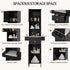 TTGIEET Salon Stations for Hair Stylist, Barber Station w/Glass Shelf & Golden Handles, Hair Salon Station Beauty Salon Spa Equipment w/6 Hair Dryer Holders, 2 Storage Cabinet & Drawers