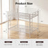 TTGIEET Full Metal Bunk Bed Frame w/ LED & USB Ports, Dual Guardrails, 2 Ladders, Heavy-Duty
