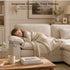 TTGIEET Loveseat with Chaise Ottoman, L-Shaped Chenille Cloud Couch for Living Room