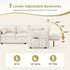 TTGIEET 5-Seater L-Shaped Reversible Sectional Sleeper Sofa, Pull-Out Sofa Bed with Storage & Cup Holders & Adjustable Backrest, Corduroy Couch for Living Room