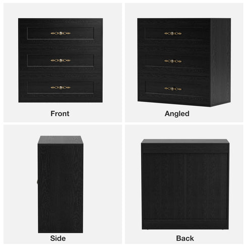 TTGIEET Wooden Dresser with 3 Large Drawers, Modular Media Console Storage Chest of Drawers, Sideboard Credenza for Living Room, Entryway, Kitchen