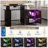 TTGIEET Manicure Table w/LED Light & Lamp, Nail Desk Nail Tech Table w/Dust Collector & Charging Station, Nail Station w/Acrylic Display Rack, Drawers & Glass Door Cabinet
