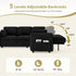 TTGIEET 5-Seater L-Shaped Reversible Sectional Sleeper Sofa, Pull-Out Sofa Bed with Storage & Cup Holders & Adjustable Backrest, Corduroy Couch for Living Room