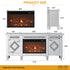 TTGIEET Mirrored TV Stand with Electric Fireplace for 65+ Inch TV, Silver Entertainment Center with Crushed Diamond Finish, Remote Control Storage Drawers for Living Room