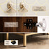 TTGIEET 32" Sideboard Buffet Cabinet with Storage, Wooden Storage Cabinet w/Line Design, Doors & Adjustable Shelves, Coffee Bar Buffet Table Credenza for Dining Living Room Entryway