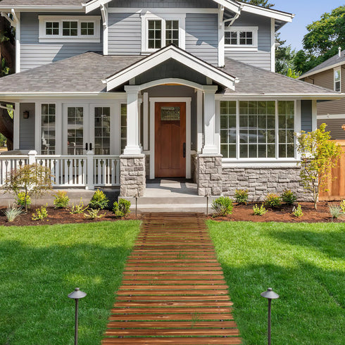 TTGIEET 8 FT Straight Wooden Garden Pathway, Non-Slip Outdoor Roll Out Walkway withRounded Edges for Lawn Patio Backyard