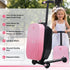 TTGIEET Kids Scooter Luggage, 20 Inch Foldable Ride-On Suitcase with LED Wheels, 40L Capacity, Adjustable Handlebar