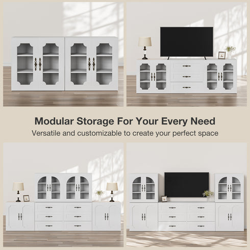 TTGIEET Sideboard Buffet Cabinet with Storage, Kitchen Storage Cabinet with 2-Doors,White,for Living Room,Dining Room,Entryway