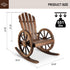 TTGIEET Set of 2 Wooden Wagon Wheel Rocking Chair, 2 PCS Outdoor Rocking Chair with Slatted Back and Wheel Armrests for Porch,Garden Lawn, Rustic Brown