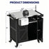 TTGIEET Outdoor Grill Cart with Storage Cabinet, Portable BBQ Prep Station Table Stainless Steel Top, Black with Spice Rack & Waterproof Cover