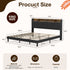 TTGIEET LED King Size Bed Frame with Charging Station & Storage Headboard – Upholstered Metal Platform, Solid Wood Slats, Noise Free, No Box Spring Needed, Easy Assembly, Black