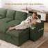 TTGIEET 7-Seater U-Shaped Sectional Sleeper Sofa, Reversible Pull-Out Sofa Bed with Storage & Cup Holders, Corduroy Couch for Living Room