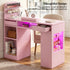 TTGIEET Nail Desk for Nail Tech with Lockable Wheels, Rolling Manicure Table w/LED Light Display Cabinet , Storage Drawers, Wrist Cushion for Beauty Salon, Spa & Home