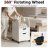 TTGIEET Pedicure Cart with Glass Shelf, 2 Drawers & Casters for Nail Tech