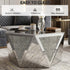TTGIEET Hexagon Diamond Mirror Coffee Table, Crushed Diamond Finish Art Deco Luxury Centerpiece for Living Room