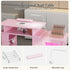 TTGIEET Manicure Table w/LED Light & Lamp, Nail Desk Nail Tech Table w/Dust Collector & Charging Station, Nail Station w/Acrylic Display Rack, Drawers & Glass Door Cabinet