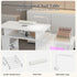 TTGIEET Manicure Table w/LED Light & Lamp, Nail Desk Nail Tech Table w/Dust Collector & Charging Station, Nail Station w/Acrylic Display Rack, Drawers & Glass Door Cabinet