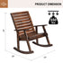 TTGIEET Outdoor Solid Wood Rocking Chairs Set of 2 for Adults, 2PCS Patio Rockers with High Back for Porch, Garden, Lawn, Brown