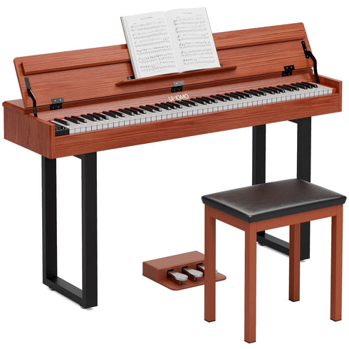 UMOMO 88 Weighted Key Digital Piano with Metal Stand, Beginner Keyboard Piano with Piano Bench, Full Size Heavy Hammer Weighted Action Electric Piano Keyboard with USB MIDI