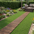 TTGIEET 24FT Wooden Roll Out Garden Pathway, 17" Wide Outdoor Walkway with Anti-Slip Spikes, No Install Patio Path Mat for Lawn Backyard (Dark Brown)