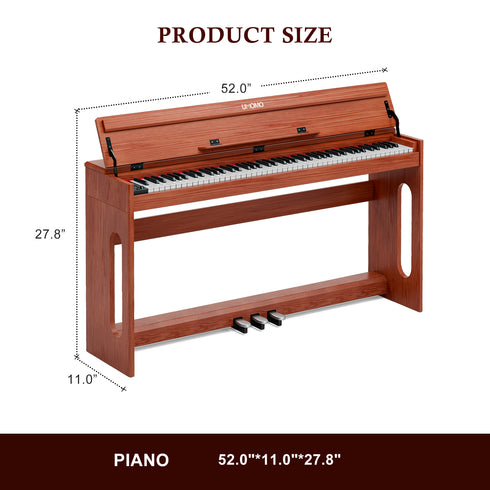TTGIEET 88 Key Digital Piano Keyboard, Full Size Electric Piano with Piano Stand, Headphone Jack, 3 Pedal, Electronic Piano for Beginner