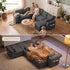 TTGIEET 7-Seater U-Shaped Sectional Sleeper Sofa, Reversible Pull-Out Sofa Bed with Storage & Cup Holders, Corduroy Couch for Living Room