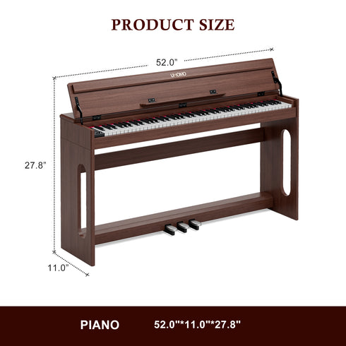 TTGIEET 88 Key Digital Piano Keyboard, Full Size Electric Piano with Piano Stand, Headphone Jack, 3 Pedal, Electronic Piano for Beginner