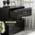 TTGIEET Wooden Dresser with 3 Large Drawers, Modular Media Console Storage Chest of Drawers, Sideboard Credenza for Living Room, Entryway, Kitchen