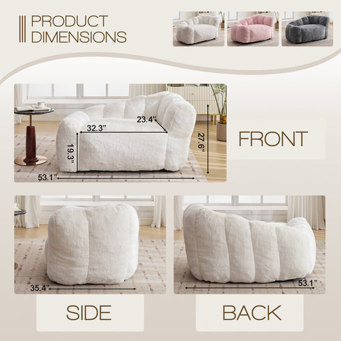 TTGIEET Dog Sofa Couch Bed for Medium, Large Dogs, 51" Pet Sofa with Faux Fur Fabric, Comfortable Pet Couch with Backrest and Armrests