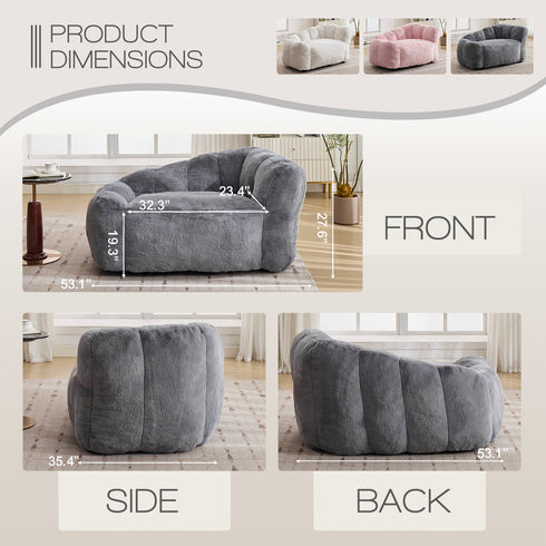 TTGIEET Dog Sofa Couch Bed for Medium, Large Dogs, 51" Pet Sofa with Faux Fur Fabric, Comfortable Pet Couch with Backrest and Armrests